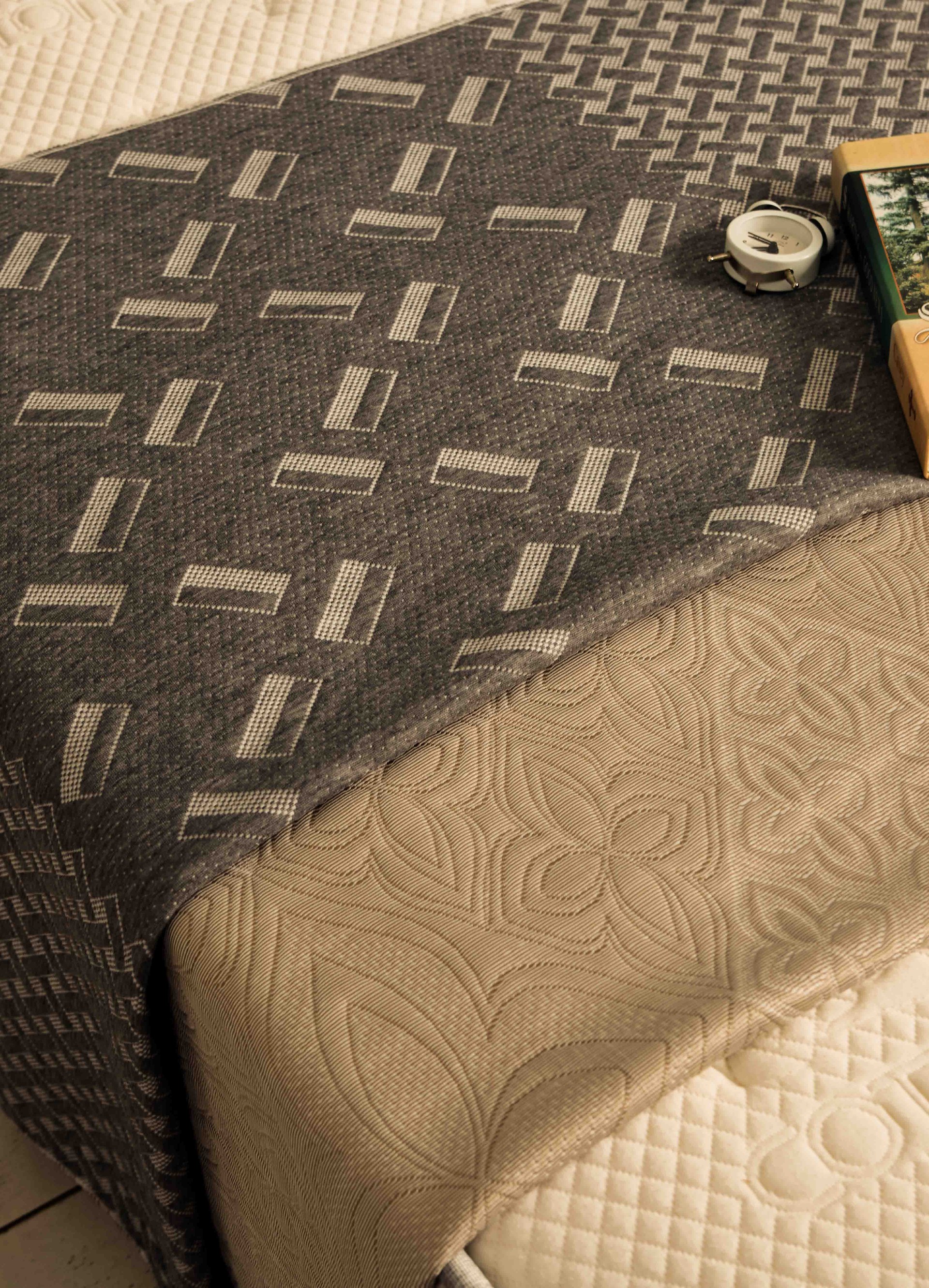 Geometry Grey Knitted Mattress Fabric