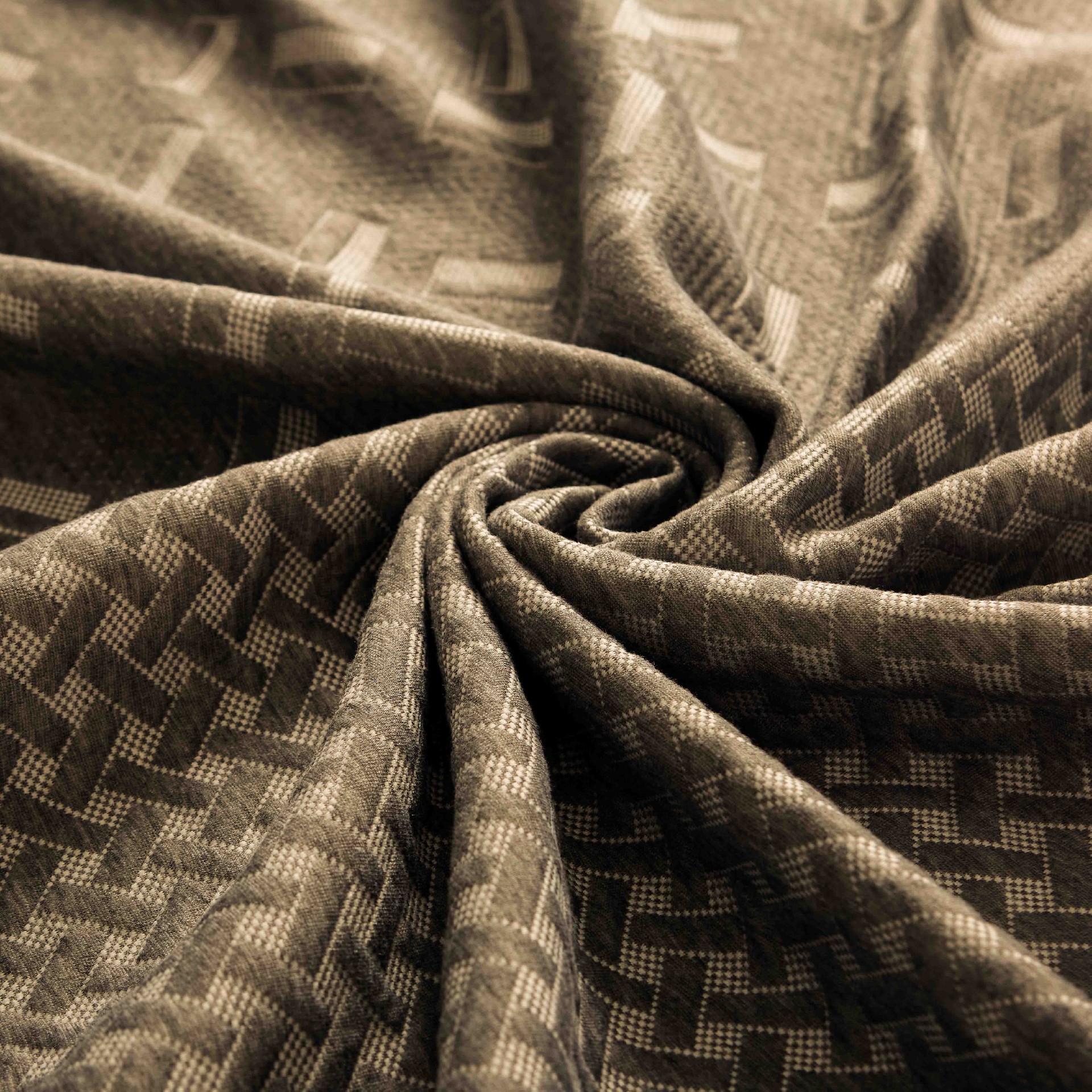Geometry Grey Knitted Mattress Fabric