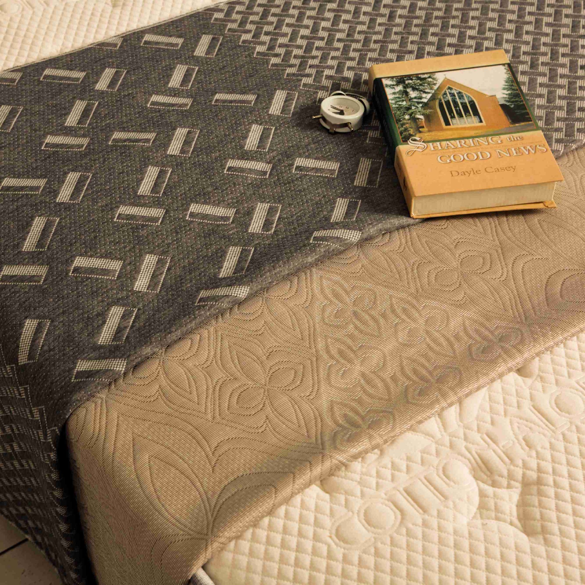 Geometry Grey Knitted Mattress Fabric