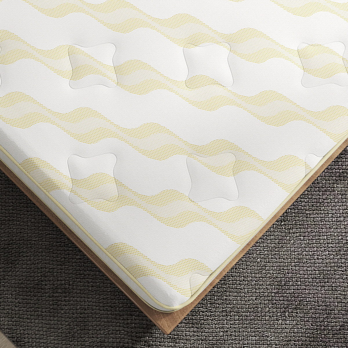 Custom Lurex Knitted Mattress Fabric – Gold Wave Jacquard for Premium Bedding Brands