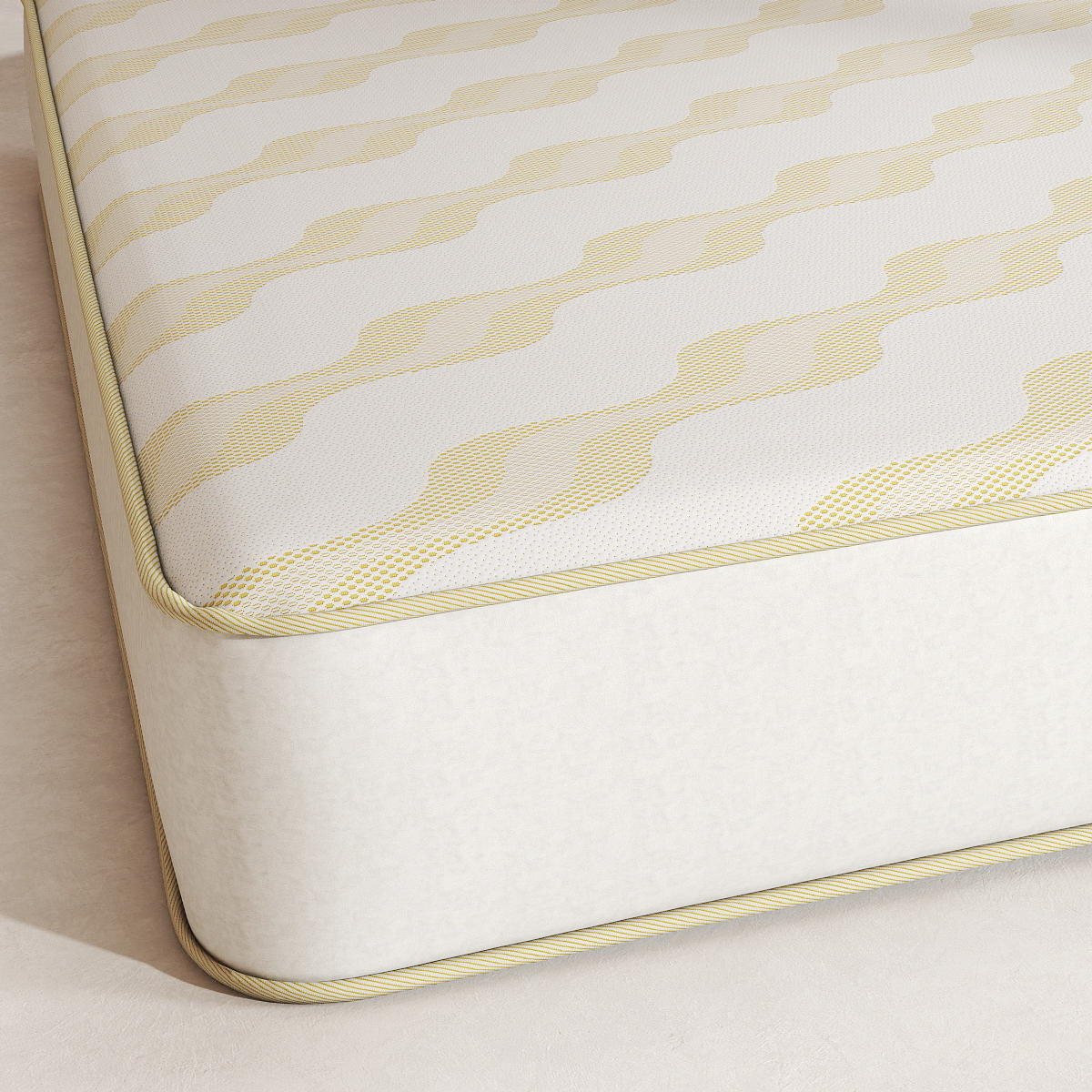 Custom Lurex Knitted Mattress Fabric – Gold Wave Jacquard for Premium Bedding Brands