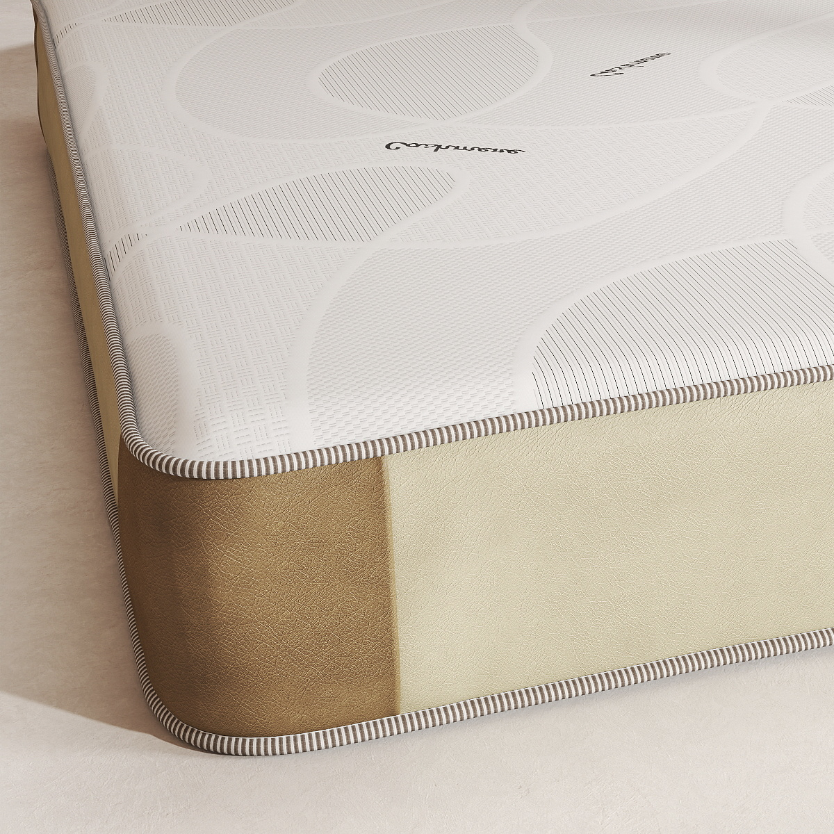 Cashmere Knitted Mattress Fabric – White Jacquard Design for Premium Sleep Brands