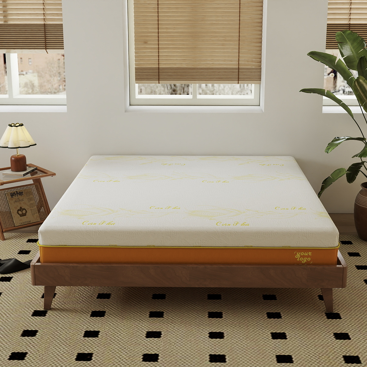 Eco-Friendly Corn Fiber Knitted Mattress Fabric – Sustainable Jacquard Design for Green Bedding Brands