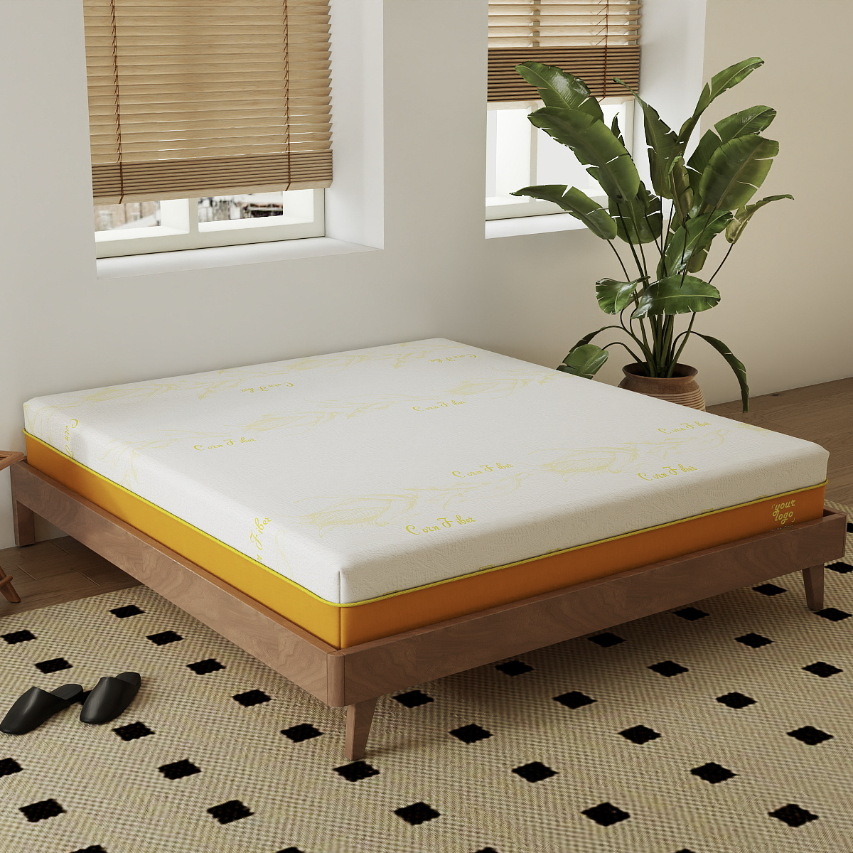 Eco-Friendly Corn Fiber Knitted Mattress Fabric – Sustainable Jacquard Design for Green Bedding Brands