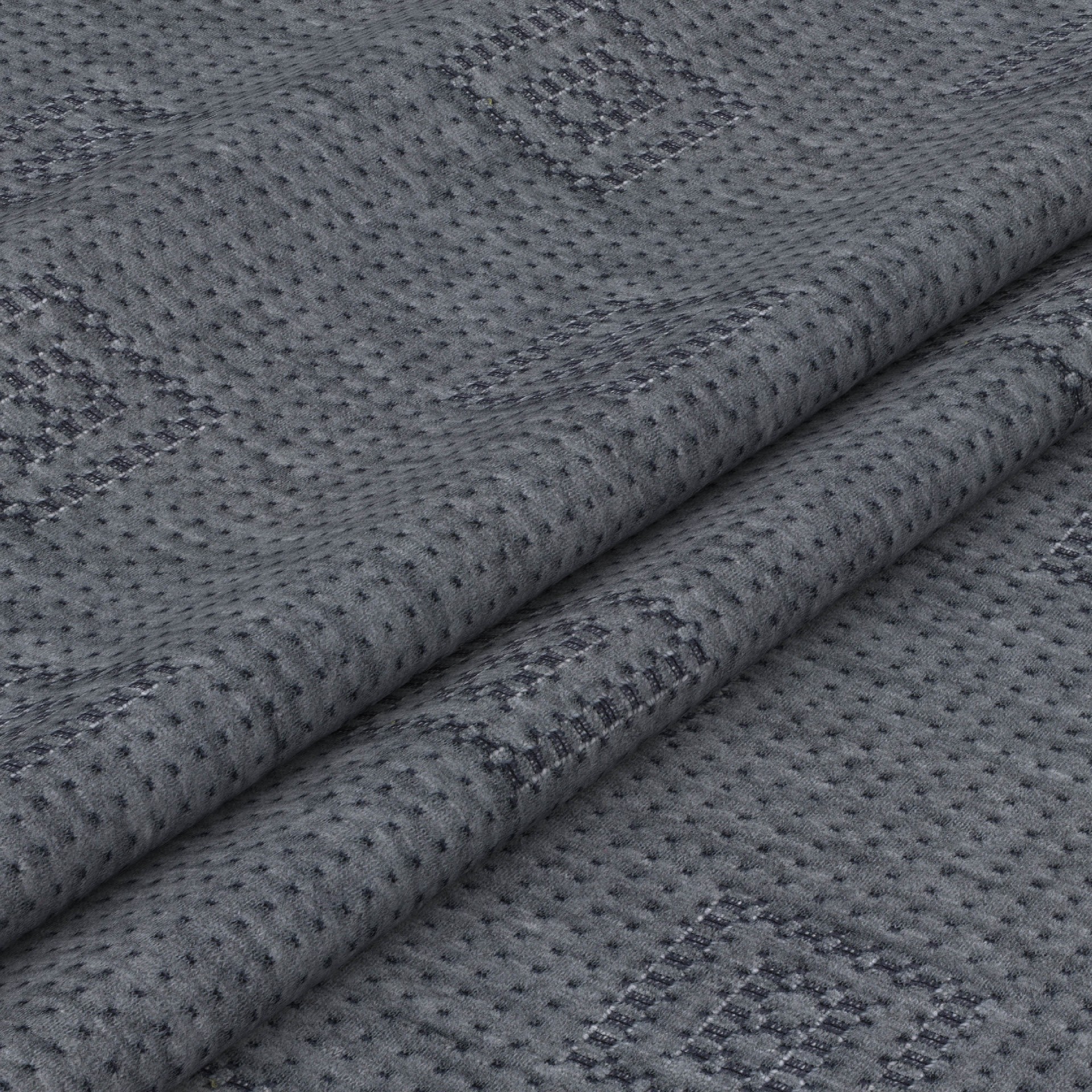 Dark Blue Geometric Knitted Mattress Fabric – Durable & Modern Ticking Material
