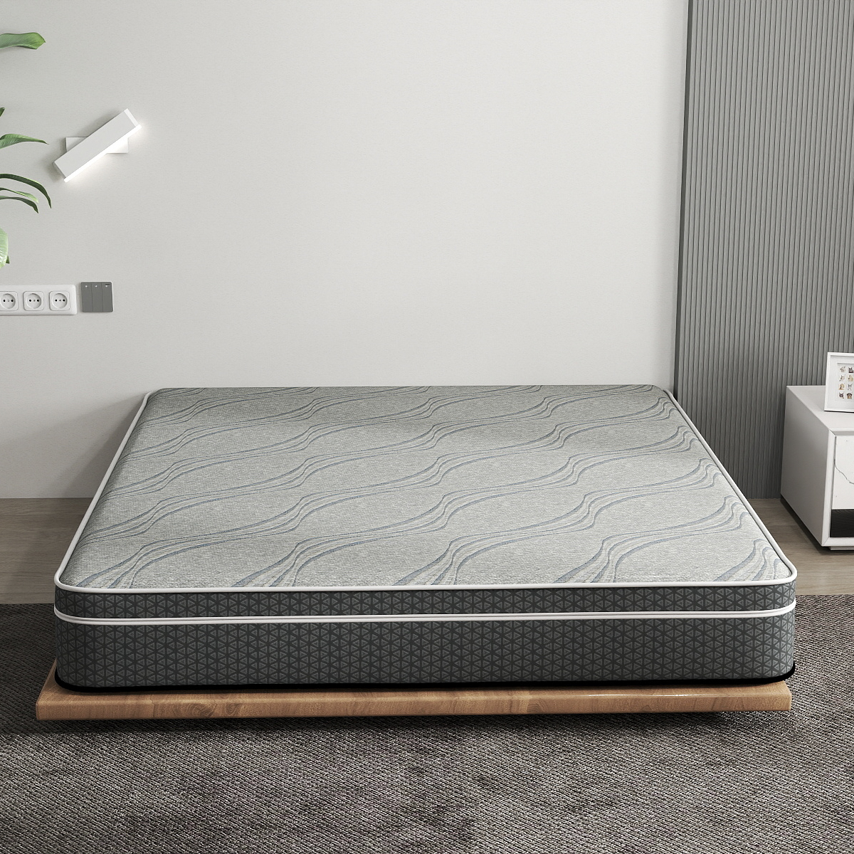 Light Grey Wavy Pattern Mattress Fabric – Soft, Durable & Modern Ticking Material