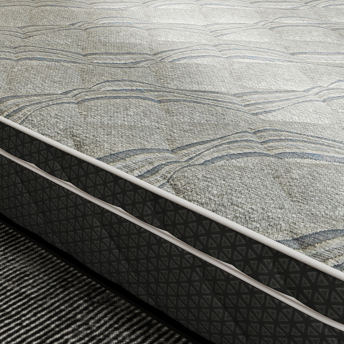 Light Grey Wavy Pattern Mattress Fabric – Soft, Durable & Modern Ticking Material