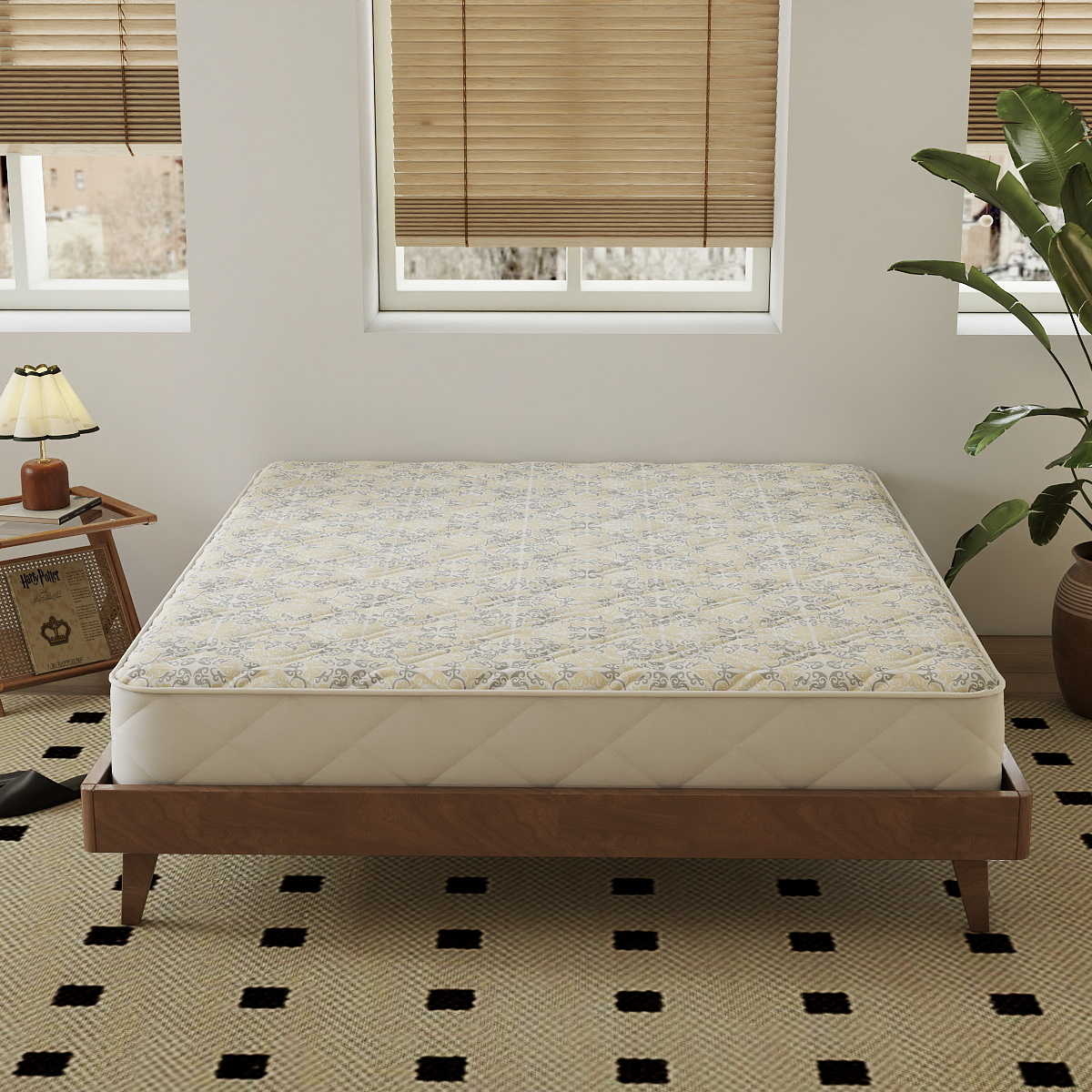 Jacquard Ticking Fabric for Mattress – Elegant Vintage Pattern Knit for Premium Covers