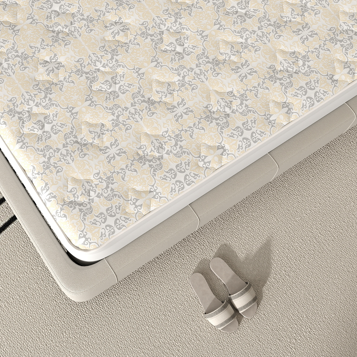 Jacquard Ticking Fabric for Mattress – Elegant Vintage Pattern Knit for Premium Covers