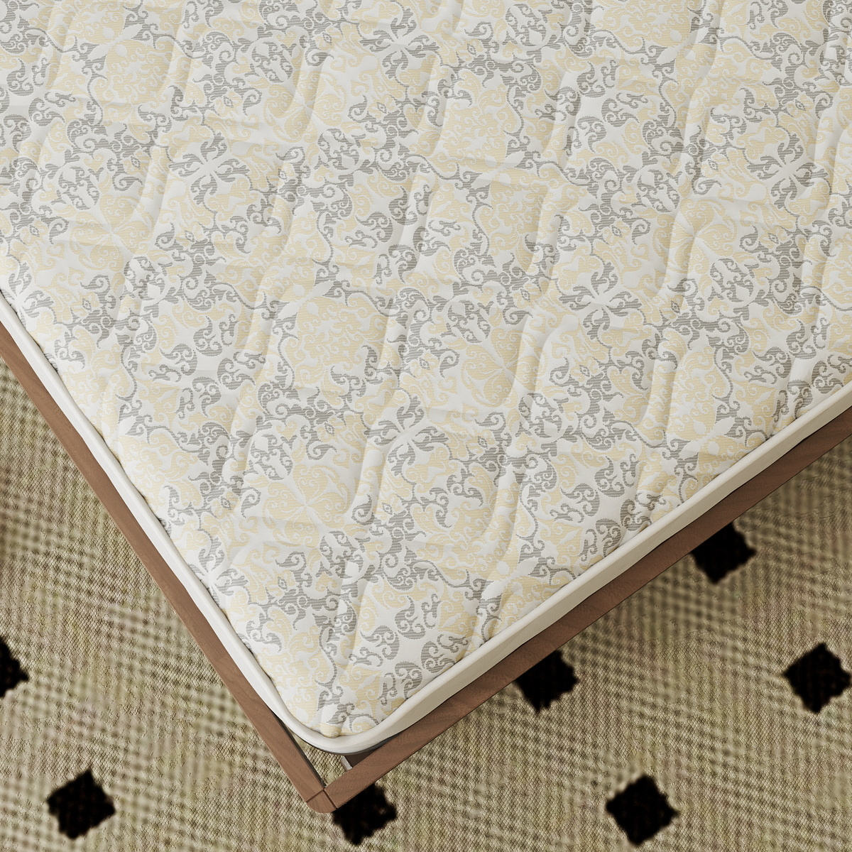 Jacquard Ticking Fabric for Mattress – Elegant Vintage Pattern Knit for Premium Covers