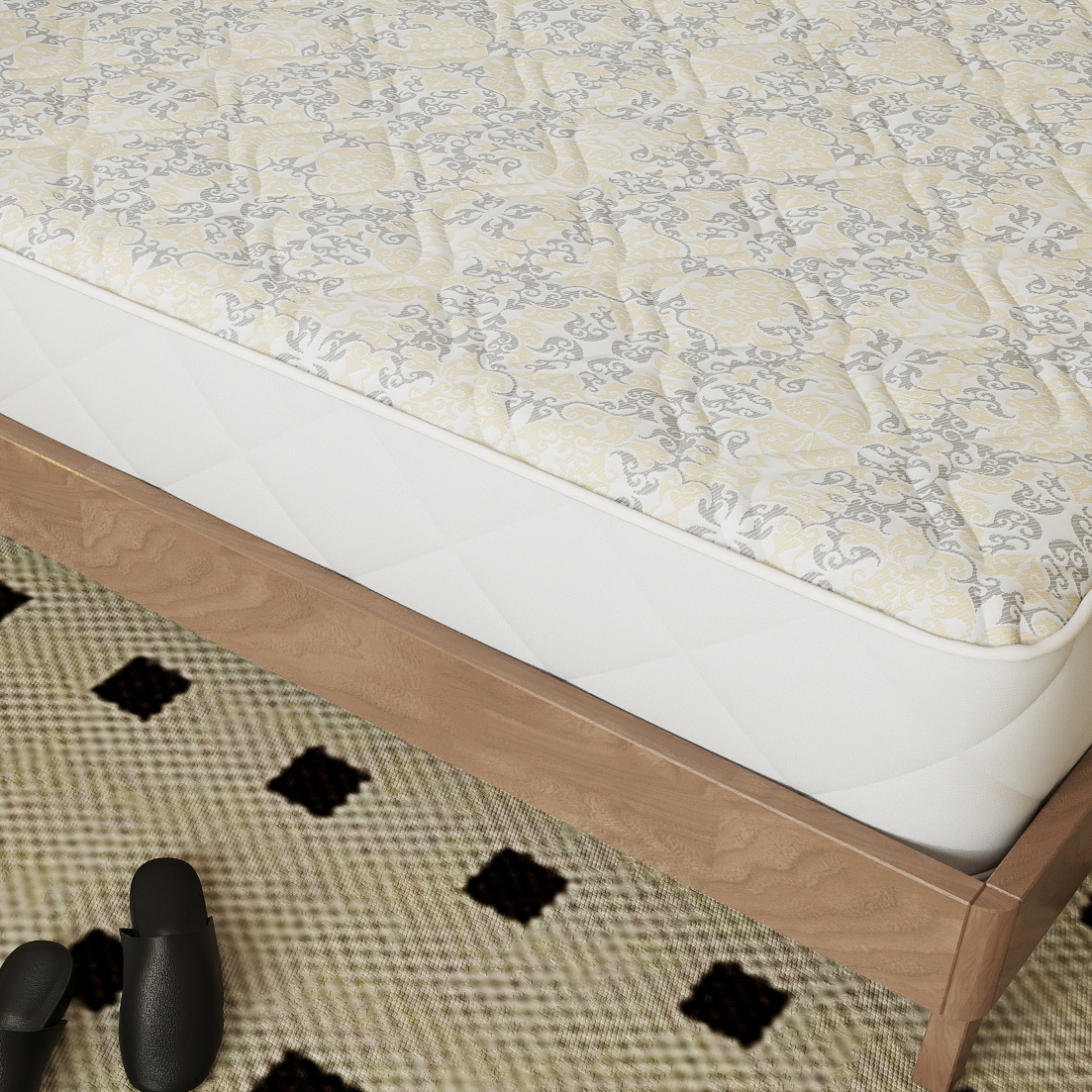 Jacquard Ticking Fabric for Mattress – Elegant Vintage Pattern Knit for Premium Covers
