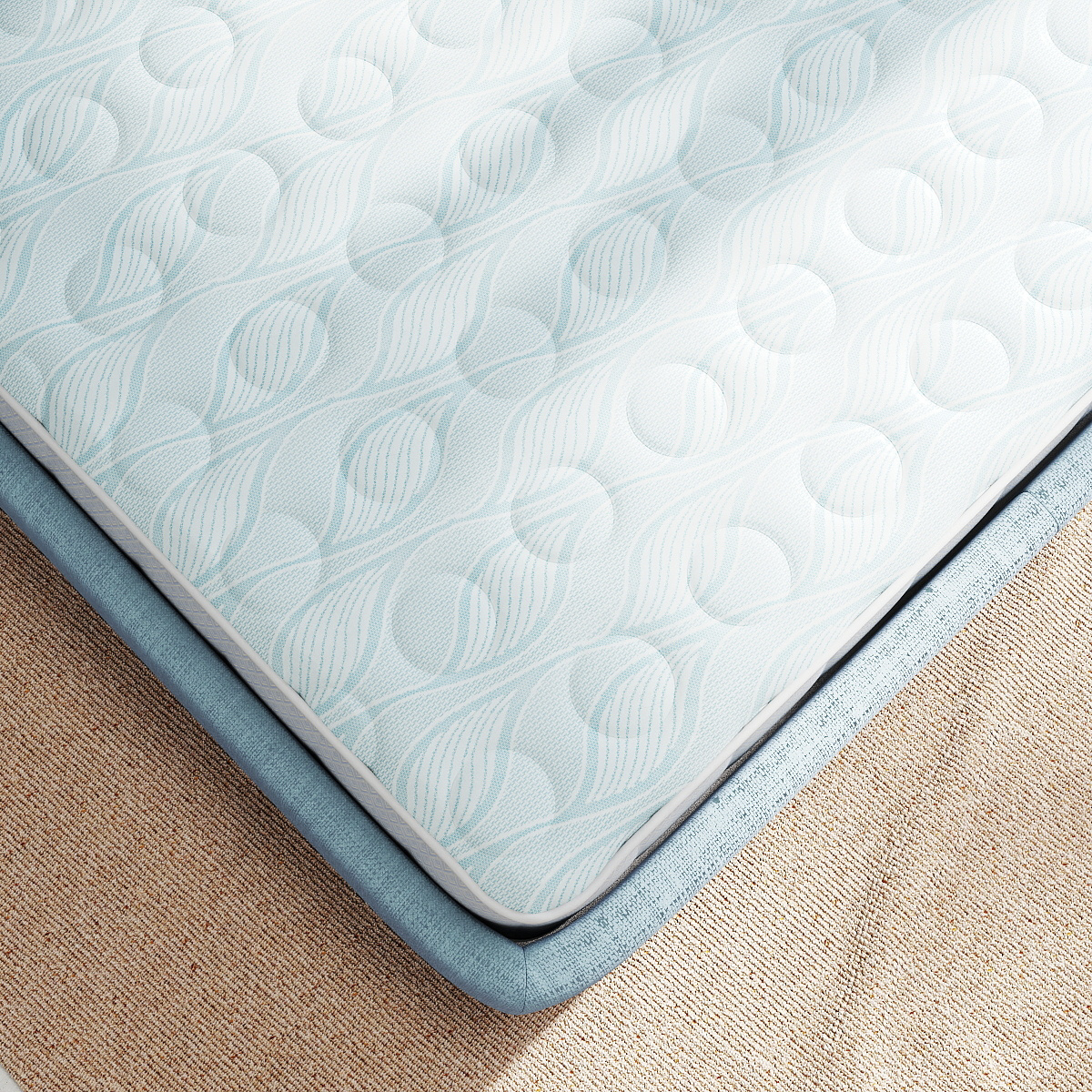 Knitted Mattress Fabric – Custom Soft Wave-Leaf Pattern for Premium Mattress Covers