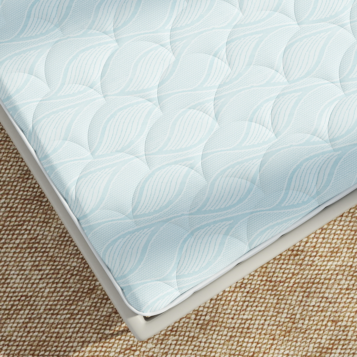 Knitted Mattress Fabric – Custom Soft Wave-Leaf Pattern for Premium Mattress Covers