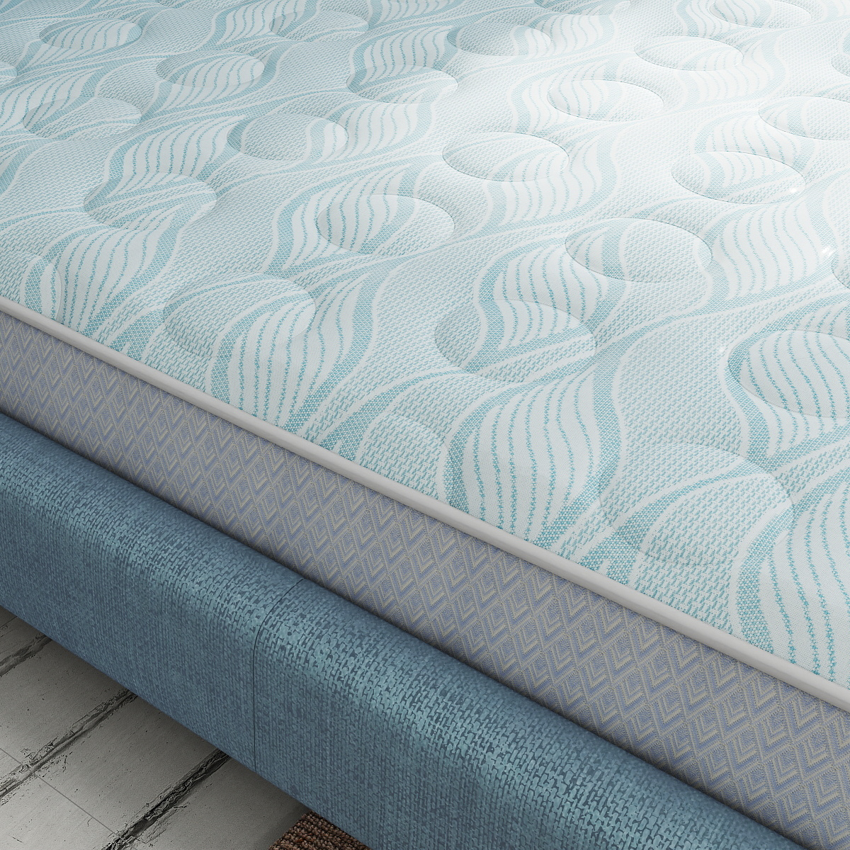 Knitted Mattress Fabric – Custom Soft Wave-Leaf Pattern for Premium Mattress Covers