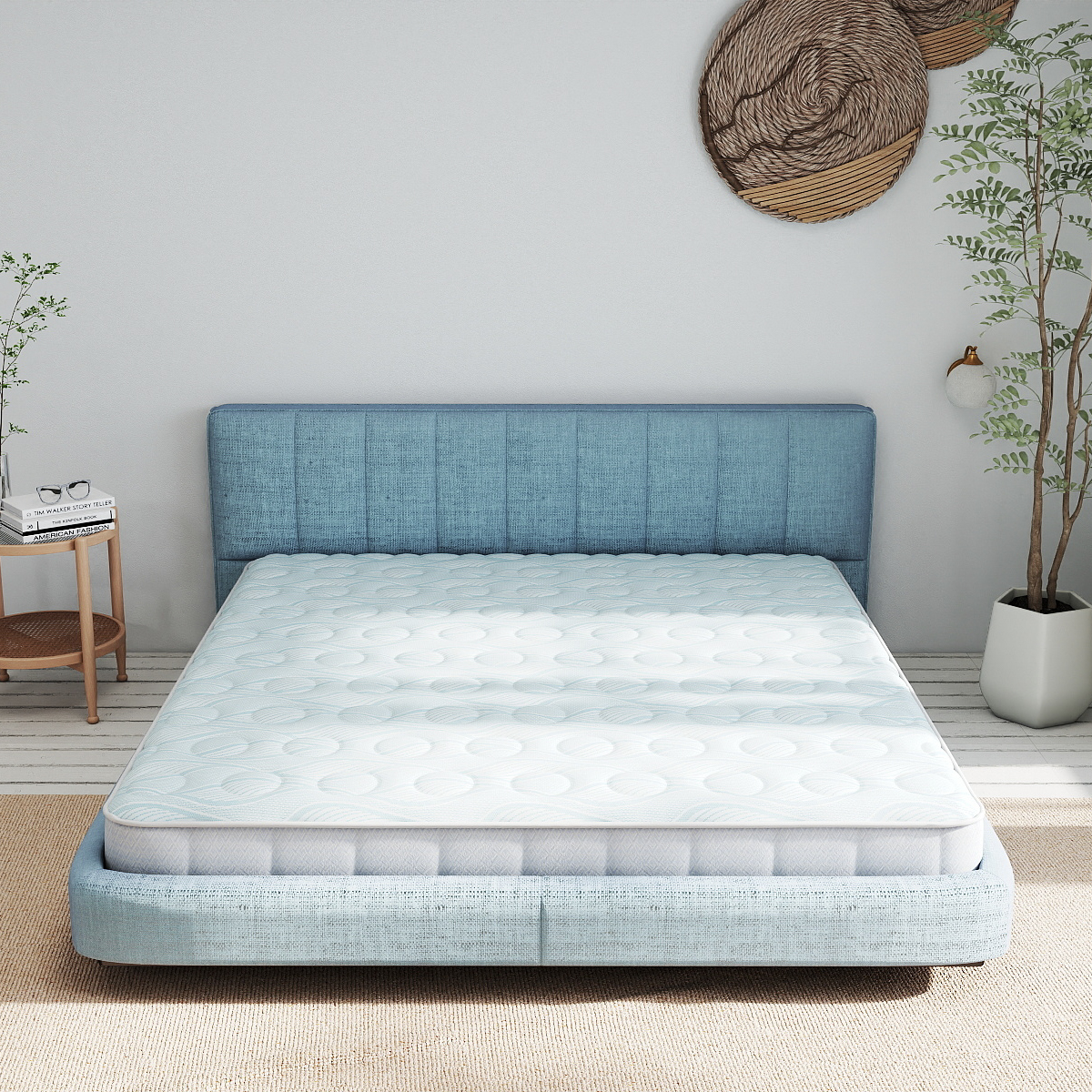 Knitted Mattress Fabric – Custom Soft Wave-Leaf Pattern for Premium Mattress Covers