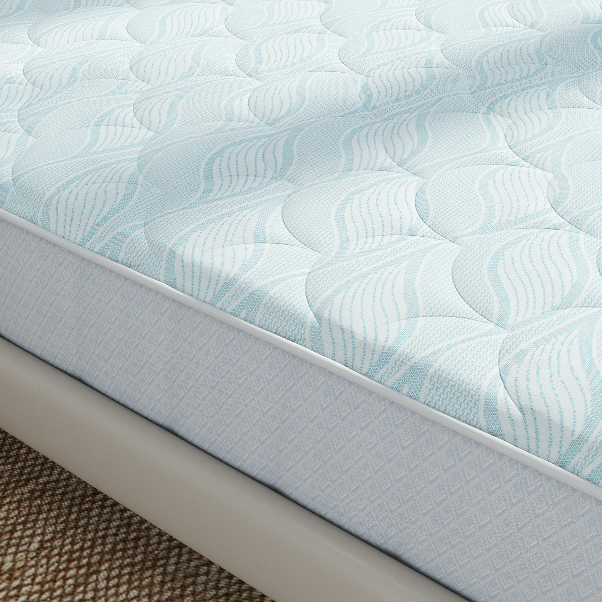 Knitted Mattress Fabric – Custom Soft Wave-Leaf Pattern for Premium Mattress Covers