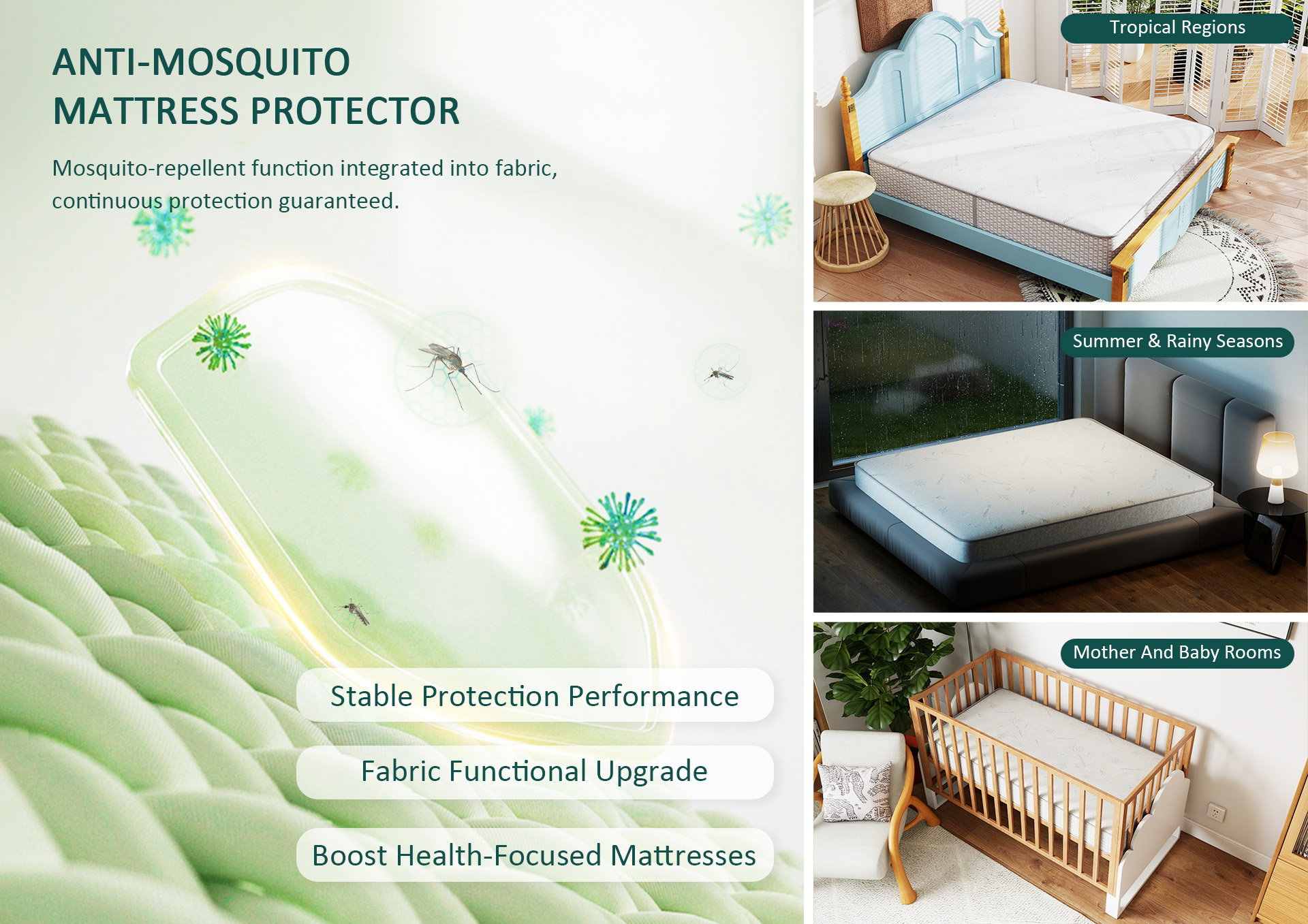 Built-In Mosquito Protection for Mattress Products